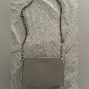 Michael Kors square grey purse with long strap